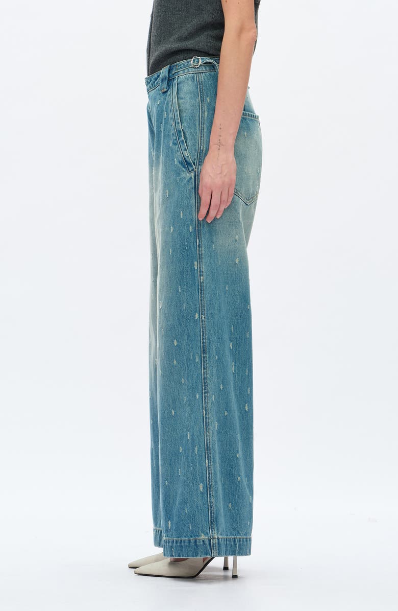 Bayeas Distressed Low Rise Wide Leg Jeans, Alternate, color, Vintage Medium Blue