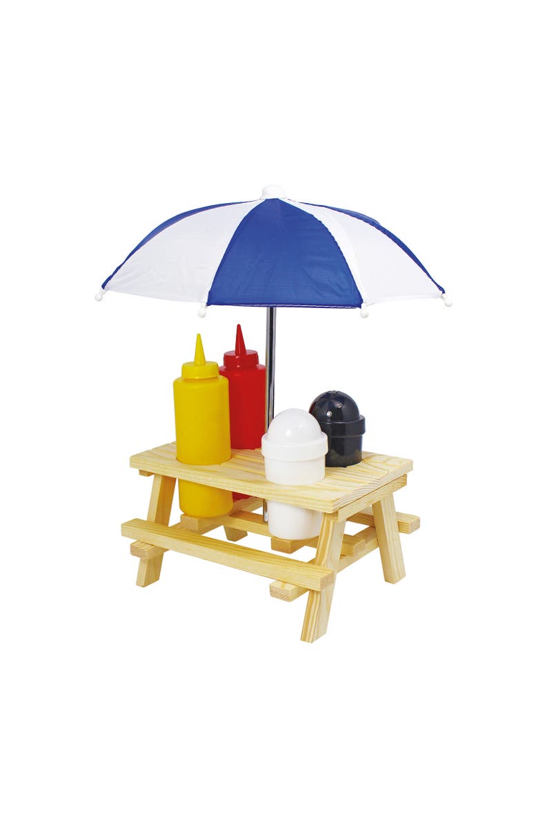 Kuchenprofi Picnic Condiment Set for Ketchup, Mustard, Salt & Pepper, 6 Piece Set, Main, color, Multicolored