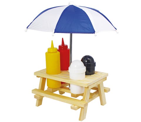 Picnic Condiment Set for Ketchup, Mustard, Salt & Pepper, 6 Piece Set
