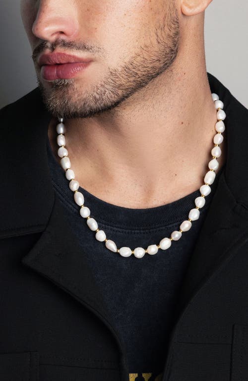 Nialaya Baroque Pearl Necklace In White