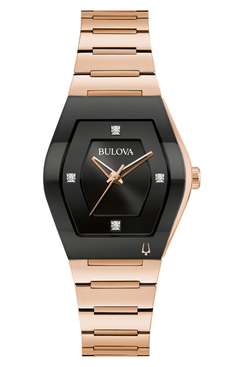 Gemini Diamond Bracelet Watch, 30mm, Main, color, ROSE GOLD