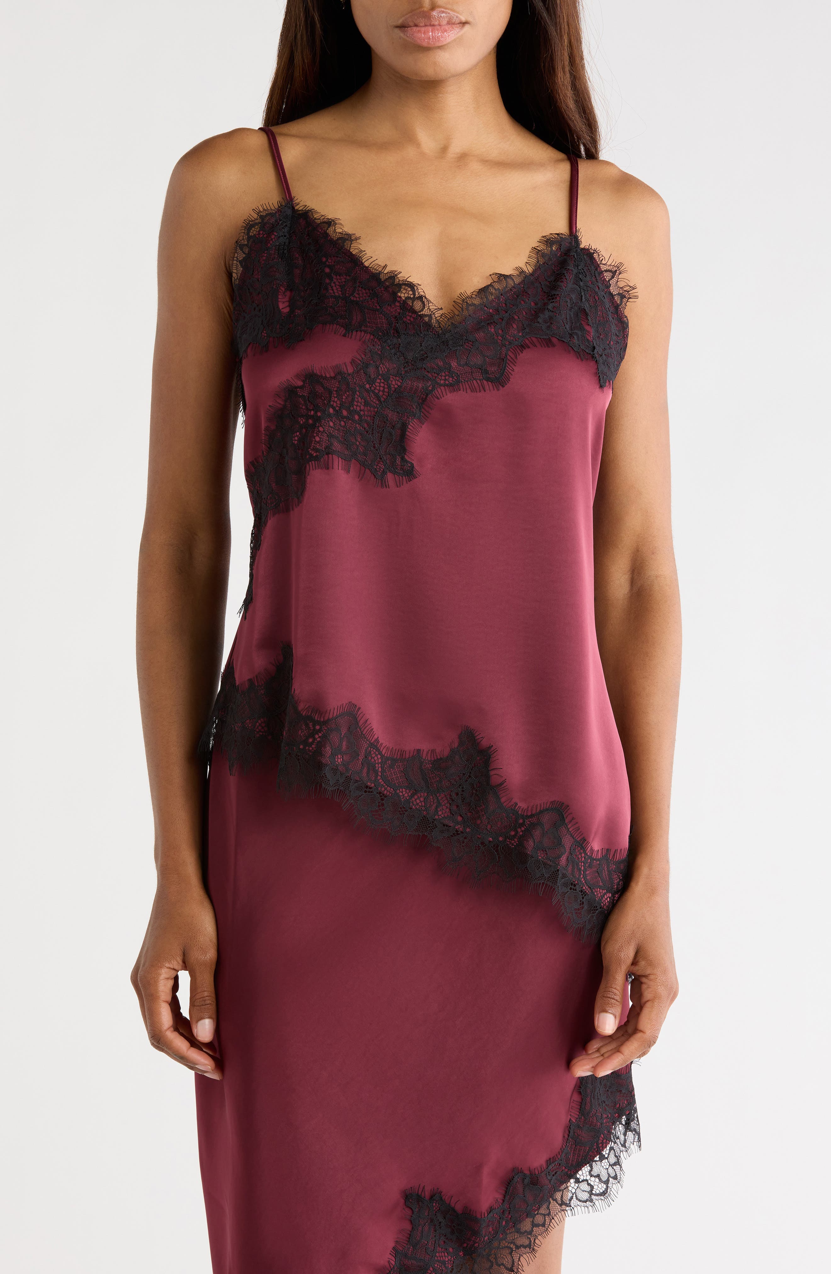 Asymmetric Lace Trim Camisole