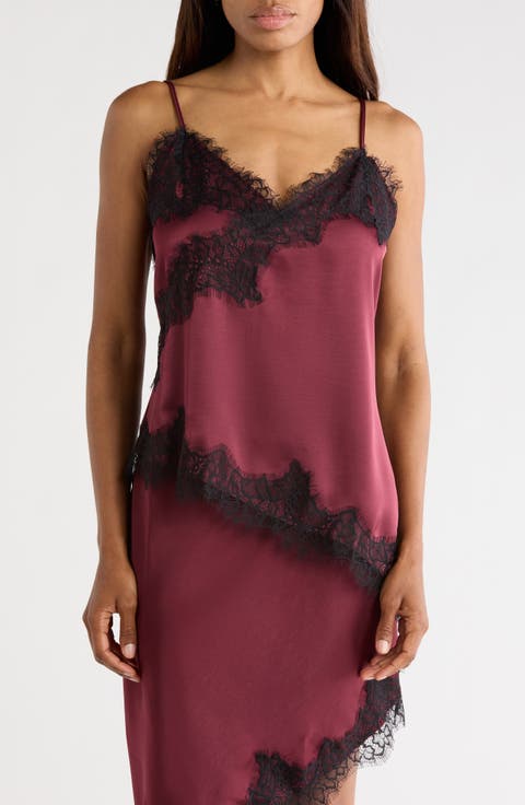 Asymmetric Lace Trim Camisole