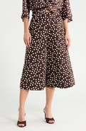 Renee C Polka Dot Wide Leg Capri Pants
