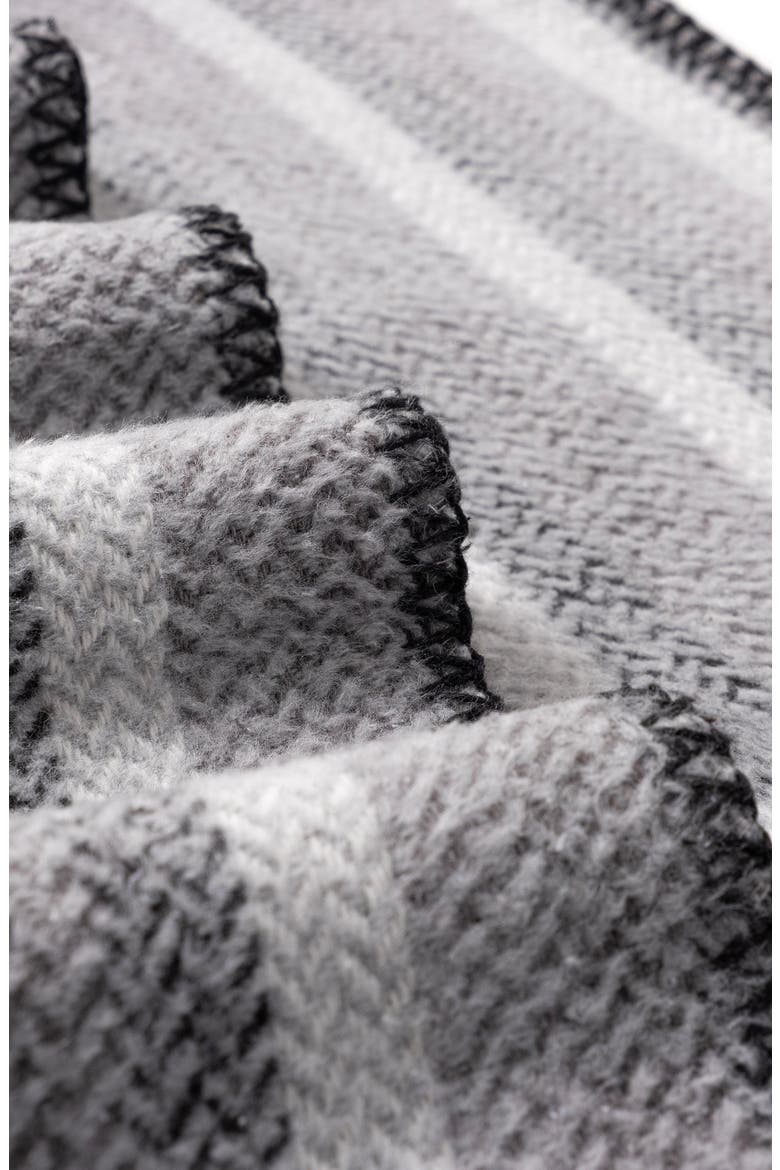 Herringbone Fringe Throw Blanket, Alternate, color, SILVER