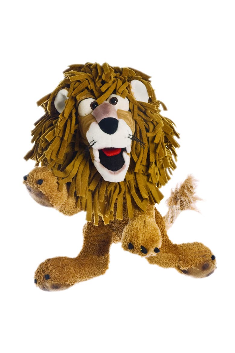 Murray The Lion 17 Inch Plush Hand Puppet, Main, color, Brown