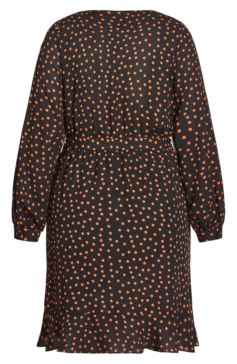 City Chic Amber Long Sleeve Faux Wrap Dress, Alternate, color, 