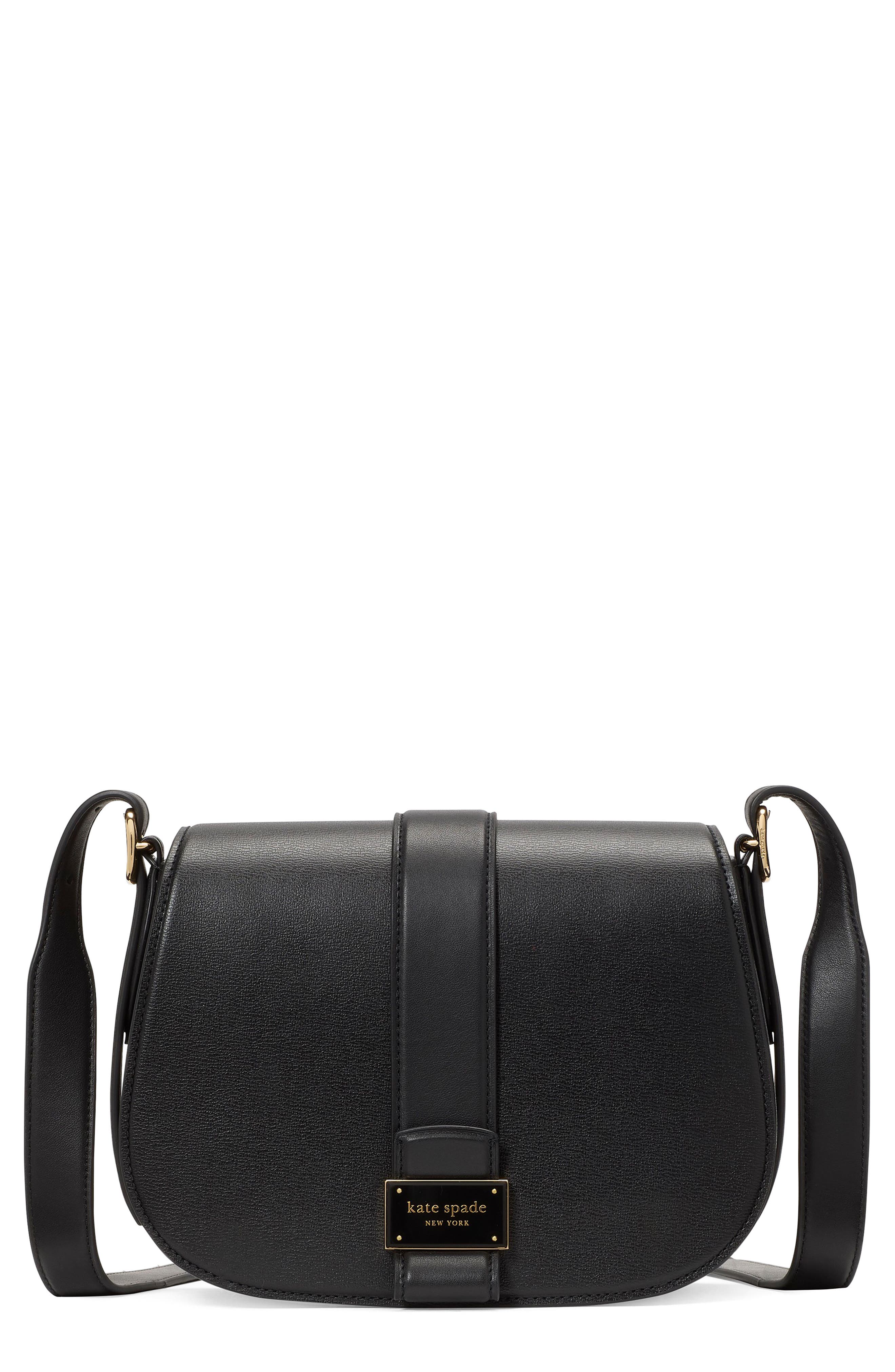 medium noveau textured leather crossbody bag, Main, color, BLACK