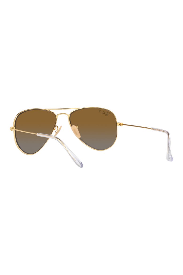 Kids' Junior Aviator 52mm Gradient Polarized Pilot Sunglasses, Alternate, color, GOLD FLASH
