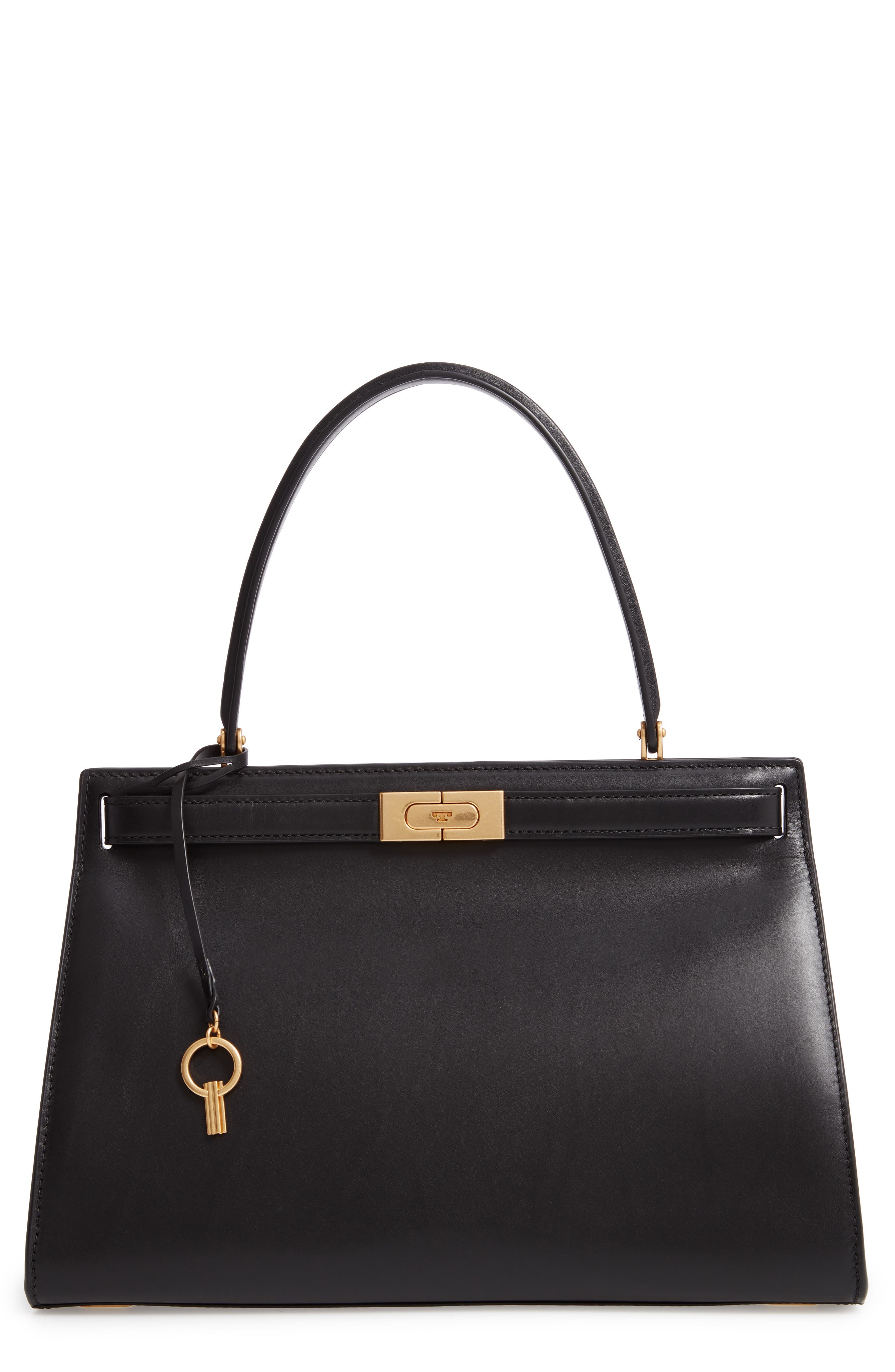 Lee Radziwill Leather Bag, Main, color, BLACK