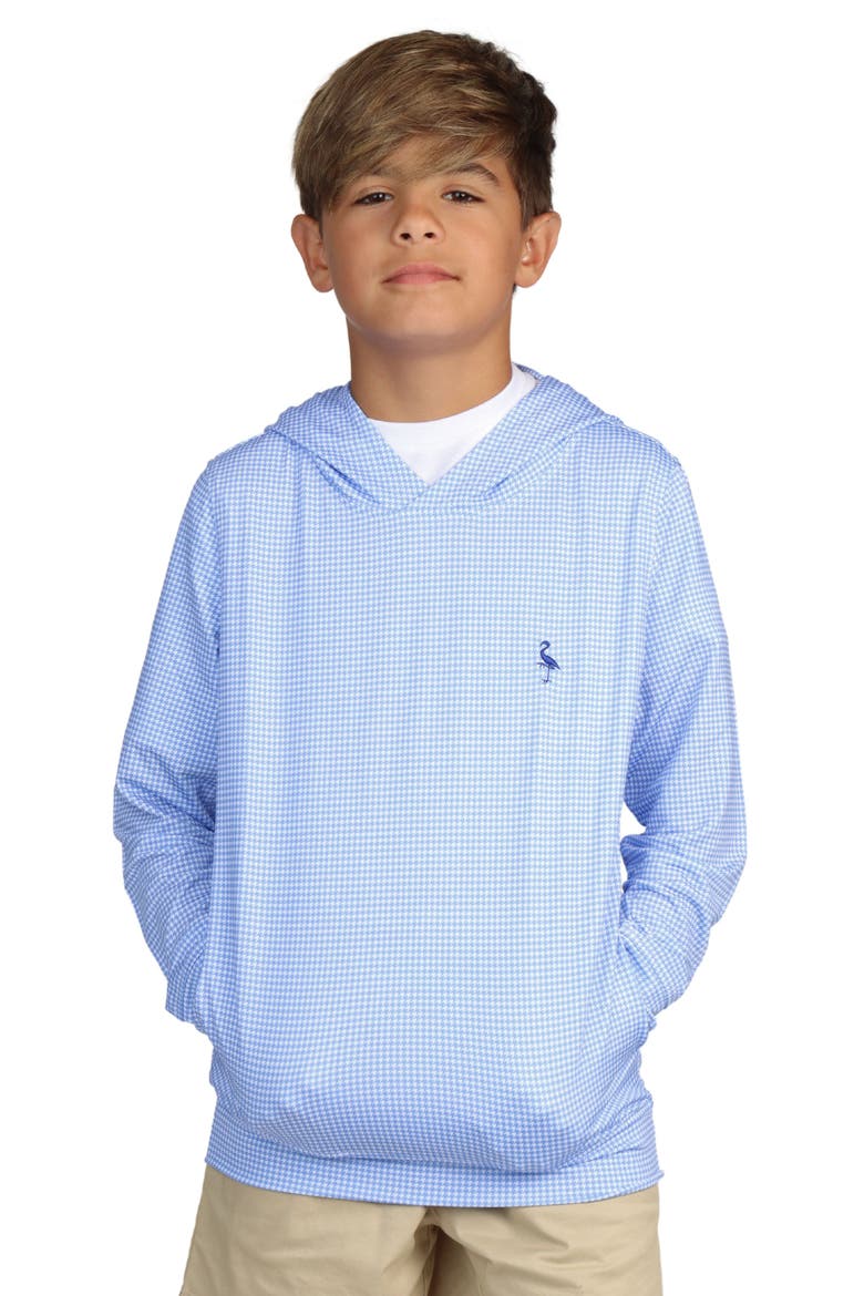 Kids' Houndstooth Performance Hoodie, Main, color, BLUE