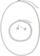Chelsea28 Cubic Zirconia Tennis Necklace, Bracelet & Earring Set