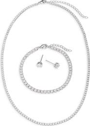 Chelsea28 Cubic Zirconia Tennis Necklace, Bracelet & Earring Set