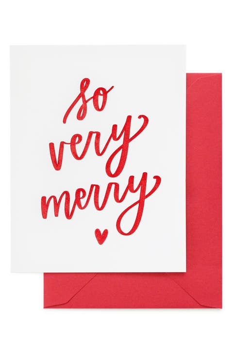 So Very Merry Set of 6 Note Cards & Envelopes