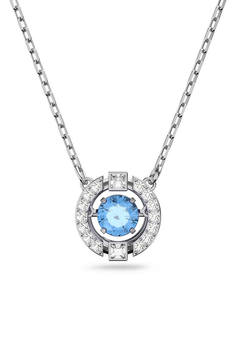 Swarovski Una Crystal Pendant Necklace, Main, color, Blue