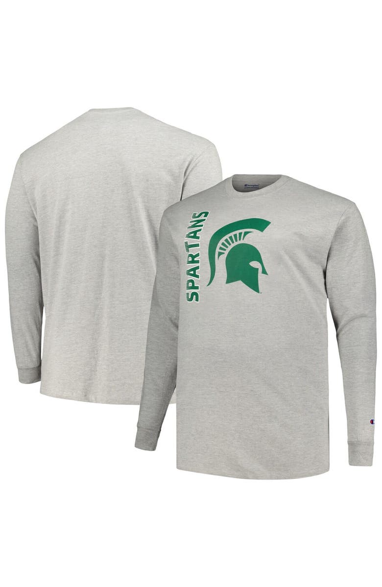 Champion Men's Champion Heather Gray Michigan State Spartans Big & Tall Mascot Long Sleeve T-Shirt, Main, color, Heather Gray