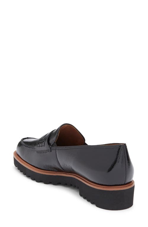 Paul Green Carmel Lug Penny Loafer In Black