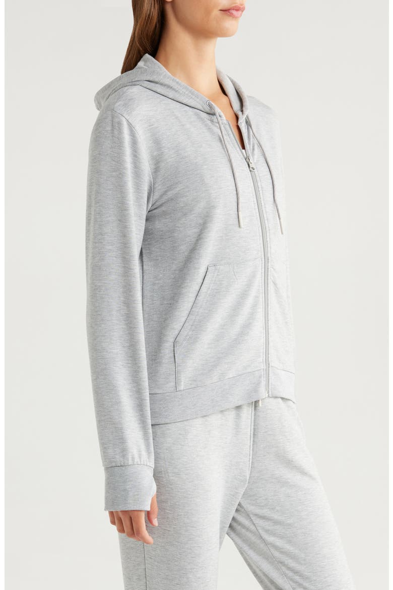 Lightweight Fleece Zip-Up Hoodie, Alternate, color, LIGHT HEATHER GREY