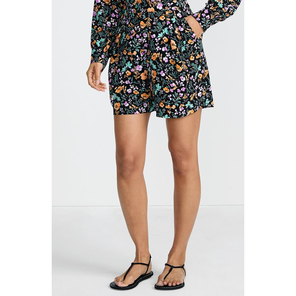 Lands' End Creaseless High Rise 7" Shorts In Black