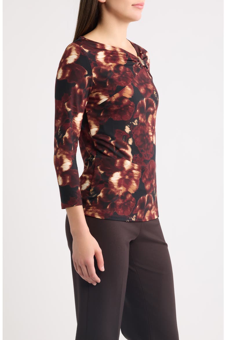 Print Twist Knot Top, Alternate, color, ANNE BLACK MULTI