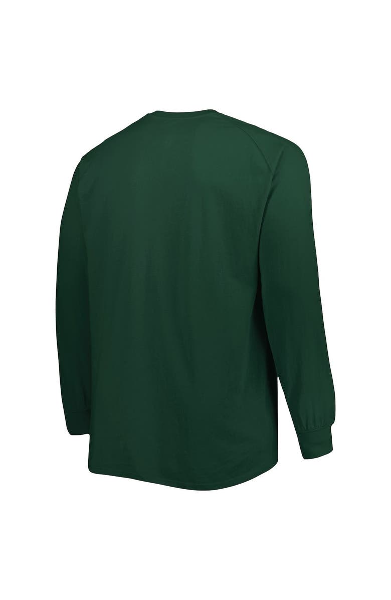 PROFILE Men's Green Michigan State Spartans Big & Tall Two-Hit Raglan Long Sleeve T-Shirt, Alternate, color, 