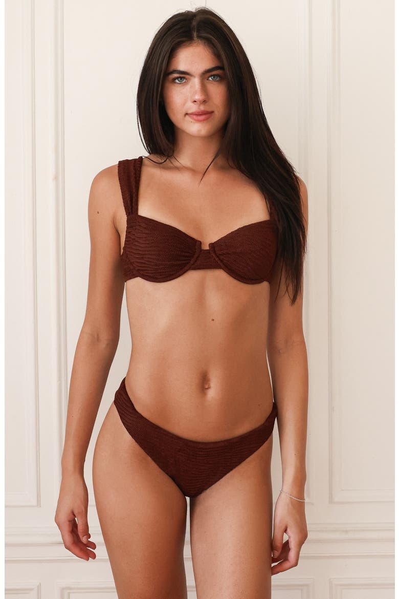 Roma Underwire Bikini Top, Main, color, Mocha Crinkle