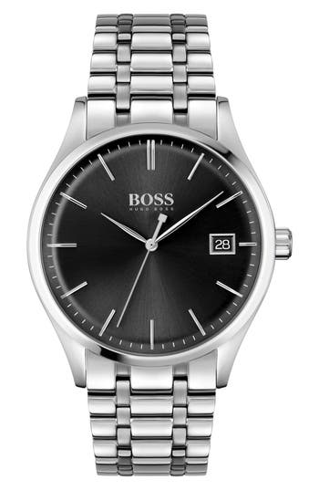 Hugo Boss Boss Commissioner Bracelet Watch, 42mm In Black