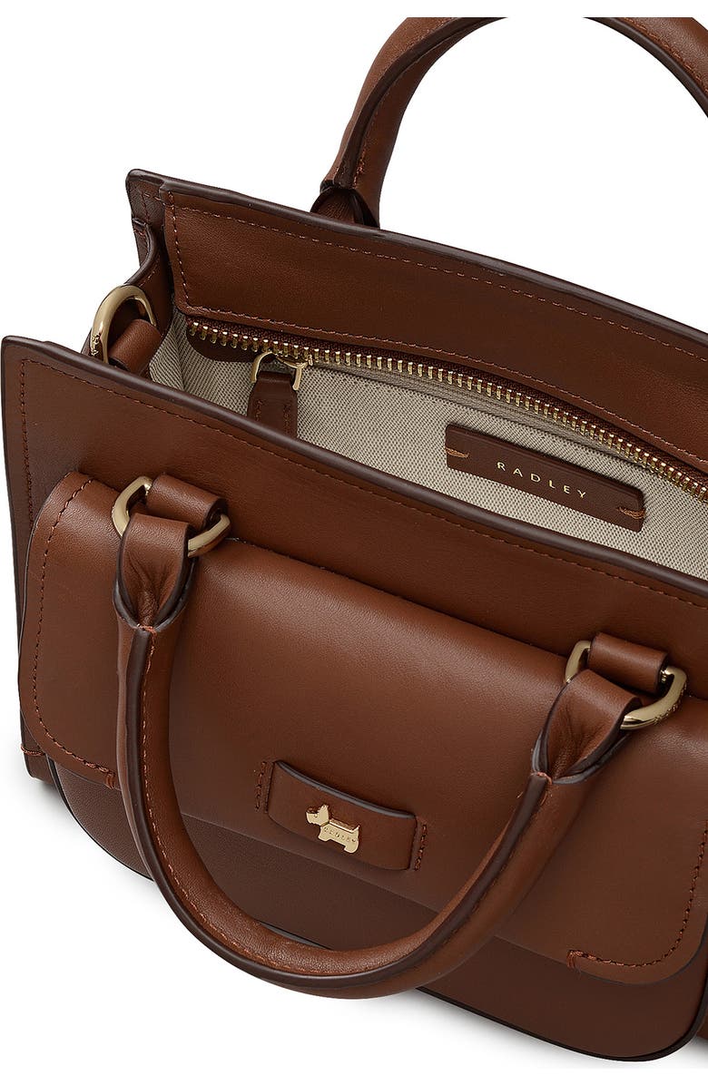Radley Talbot Way Small Zip Top Leather Satchel, Alternate, color, Cherrywood