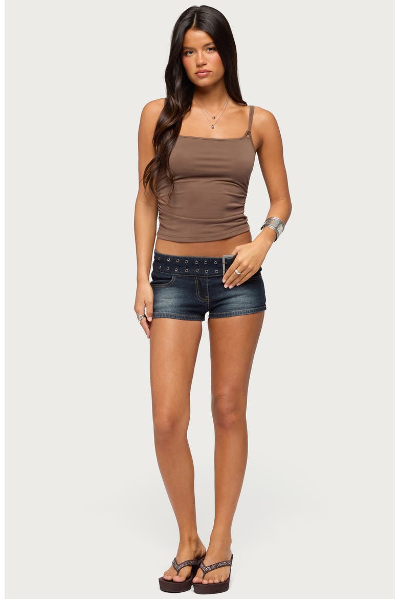 Dineo Knotted Strap Tank, Alternate, color, BROWN