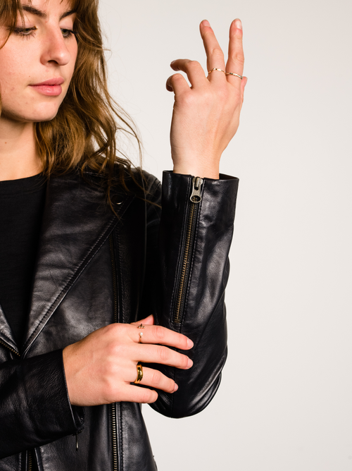 Able Maha Leather Jacket In Black