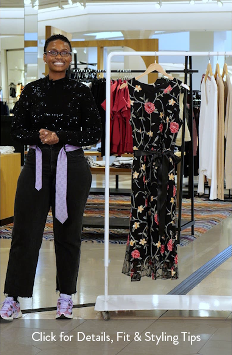 Embroidered Sleeveless Midi Dress, sales video thumbnail