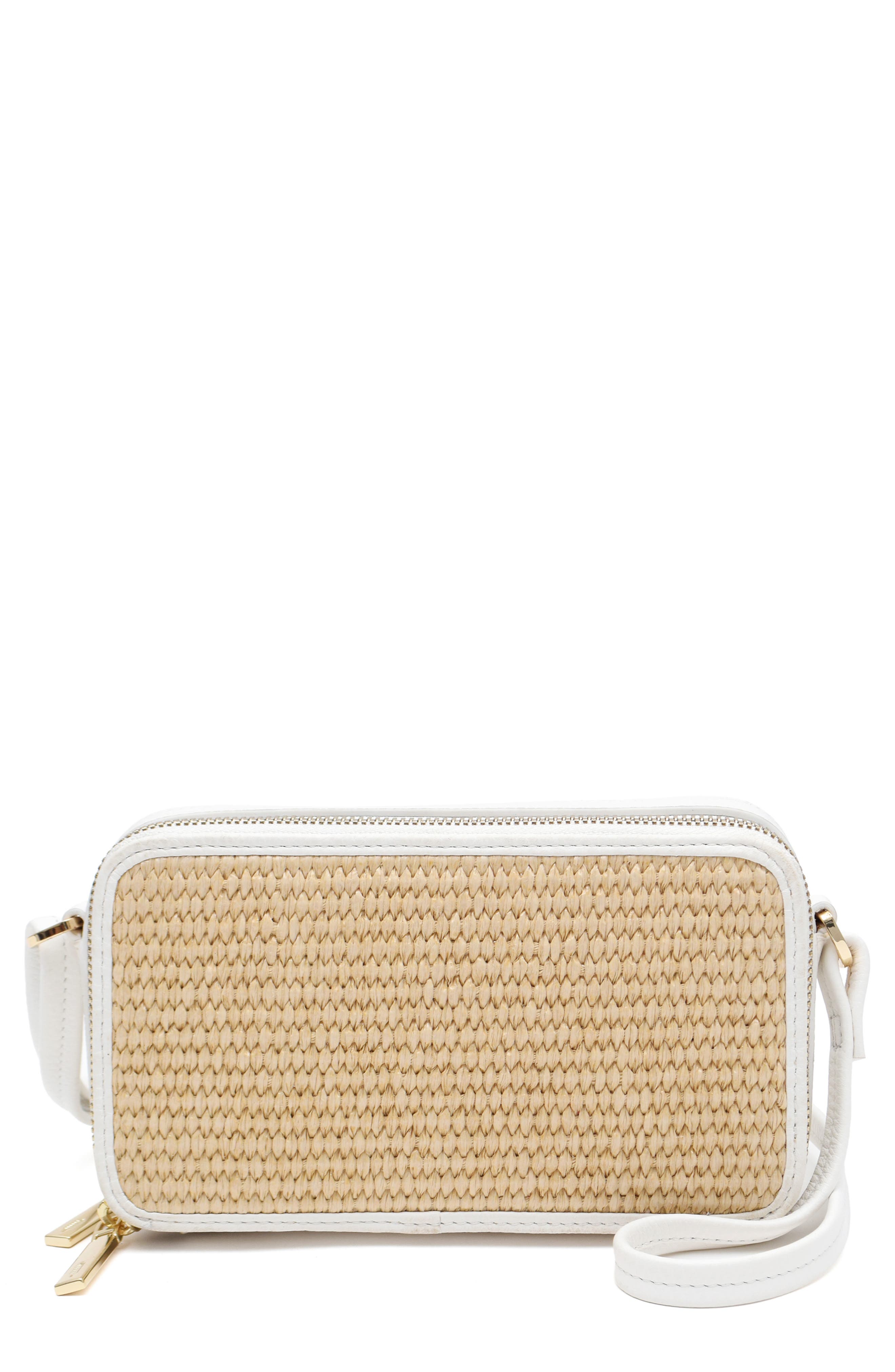 Thacker Riley Woven Crossbody Bag, Main, color, Natural/ White