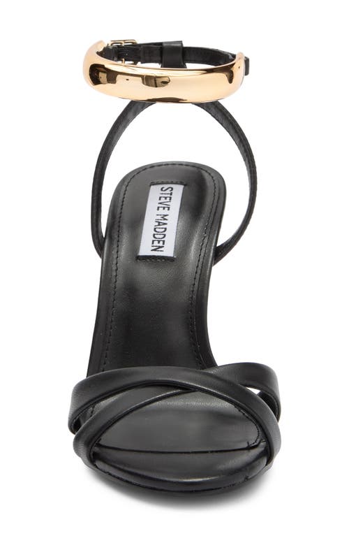 Steve Madden Dianna Sandal In Black Leather
