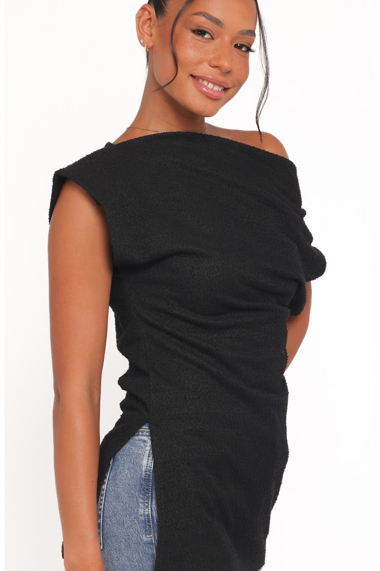Selma One Shoulder Knit Top, Alternate, color, BLACK