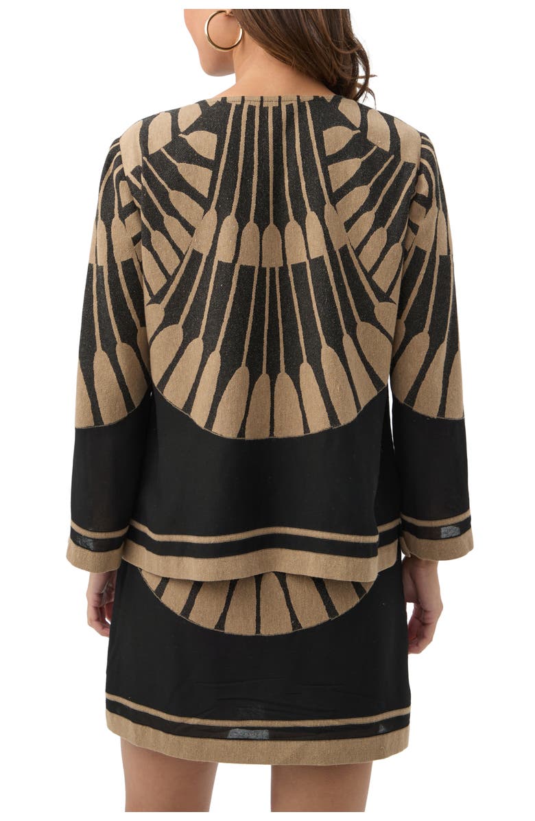 Trina Turk Amy Fil Coupe Top, Alternate, color, Black/Camel