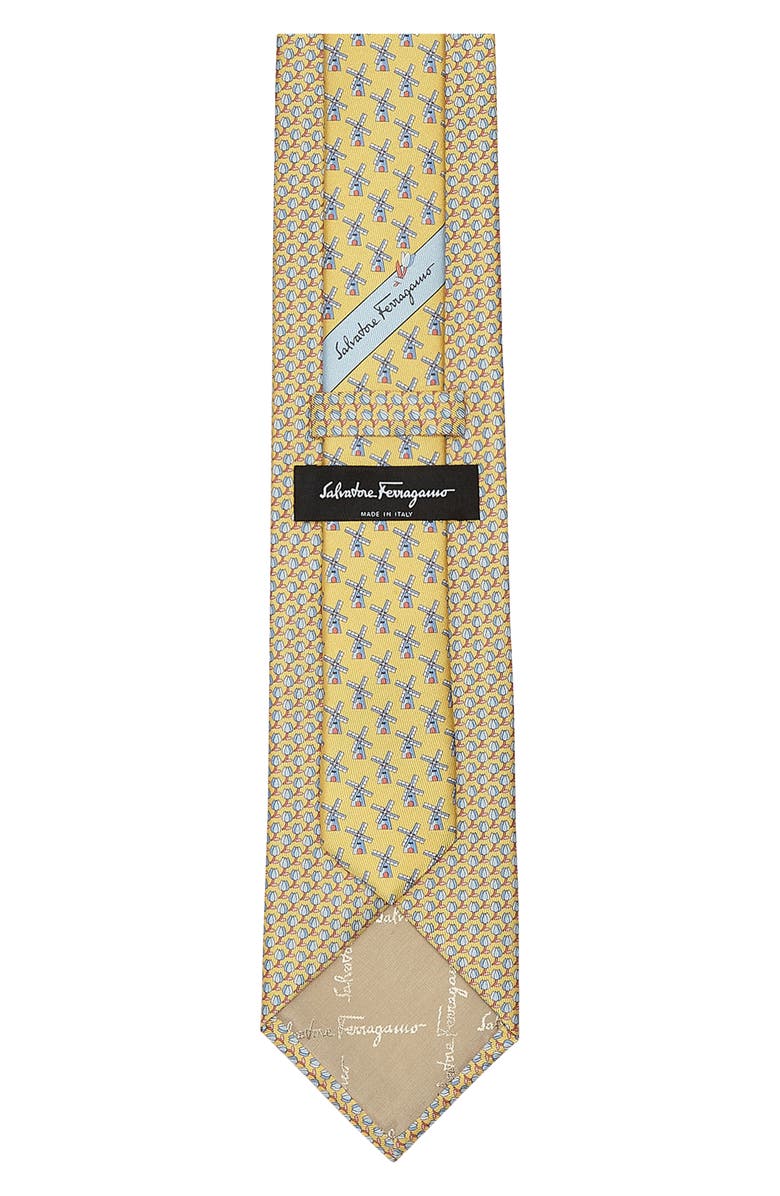 FERRAGAMO Salvatore Ferragamo Tulip & Windmill Print Silk Tie, Alternate, color, 
