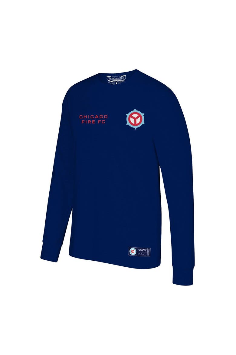 Men's Mitchell & Ness Navy Chicago Fire Secondary Logo Long Sleeve T-Shirt, Alternate, color, Navy