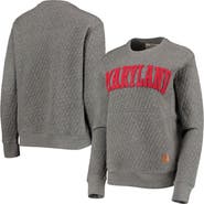PRESSBOX Women's Pressbox Heather Charcoal Maryland Terrapins Moose Quilted Pullover Sweatshirt