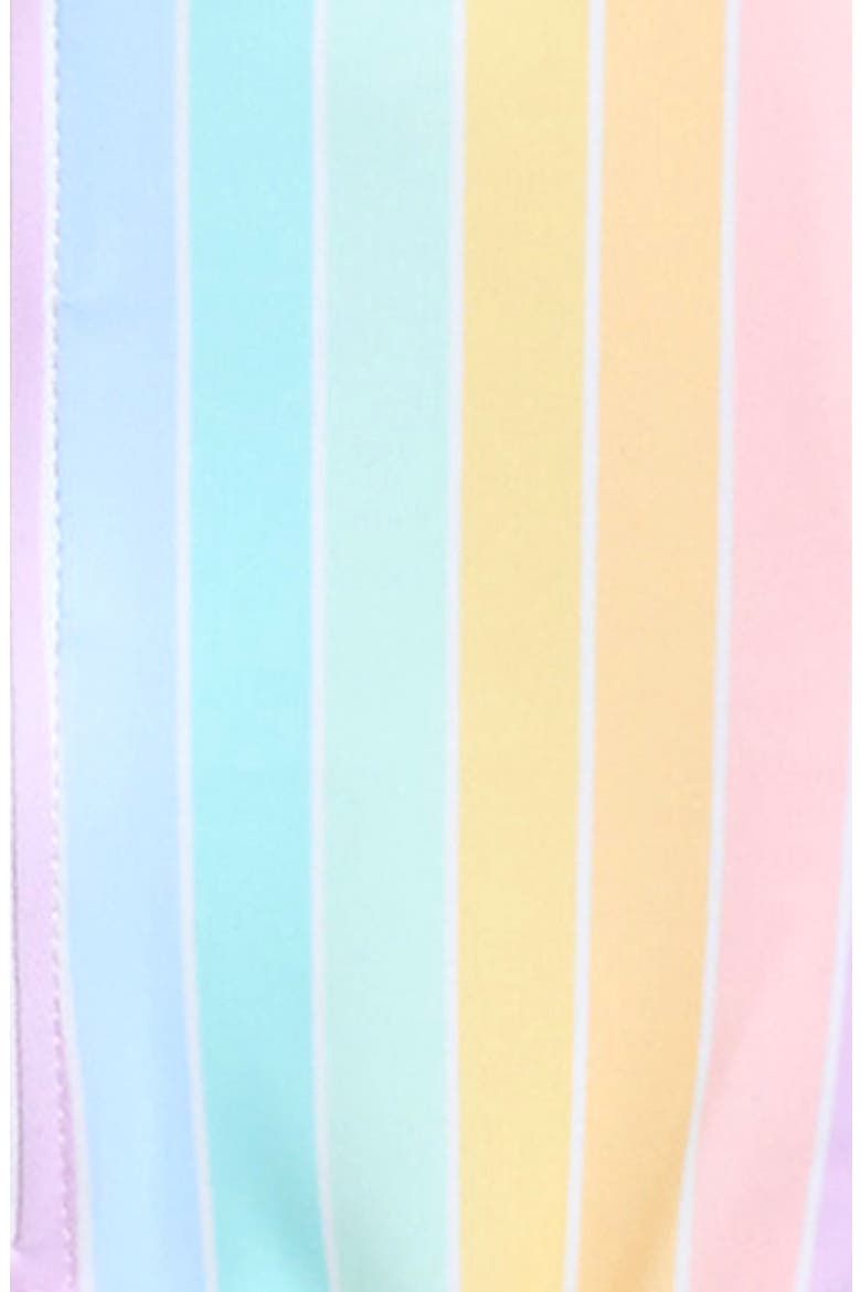 Kids' Multi Stripe Long Sleeve One-Piece Rashguard Swimsuit, Alternate, color, PINK MULTI