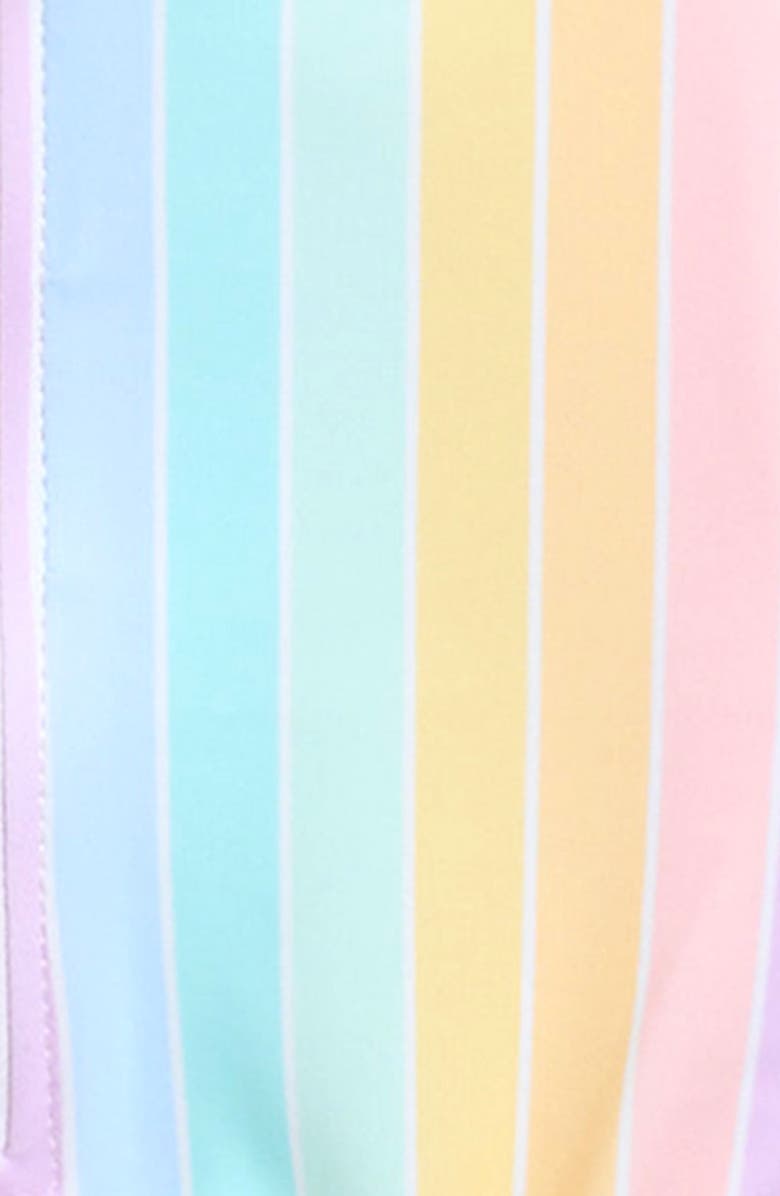 Little Me Kids' Multi Stripe Long Sleeve One-Piece Rashguard Swimsuit, Alternate, color, Pink Multi
