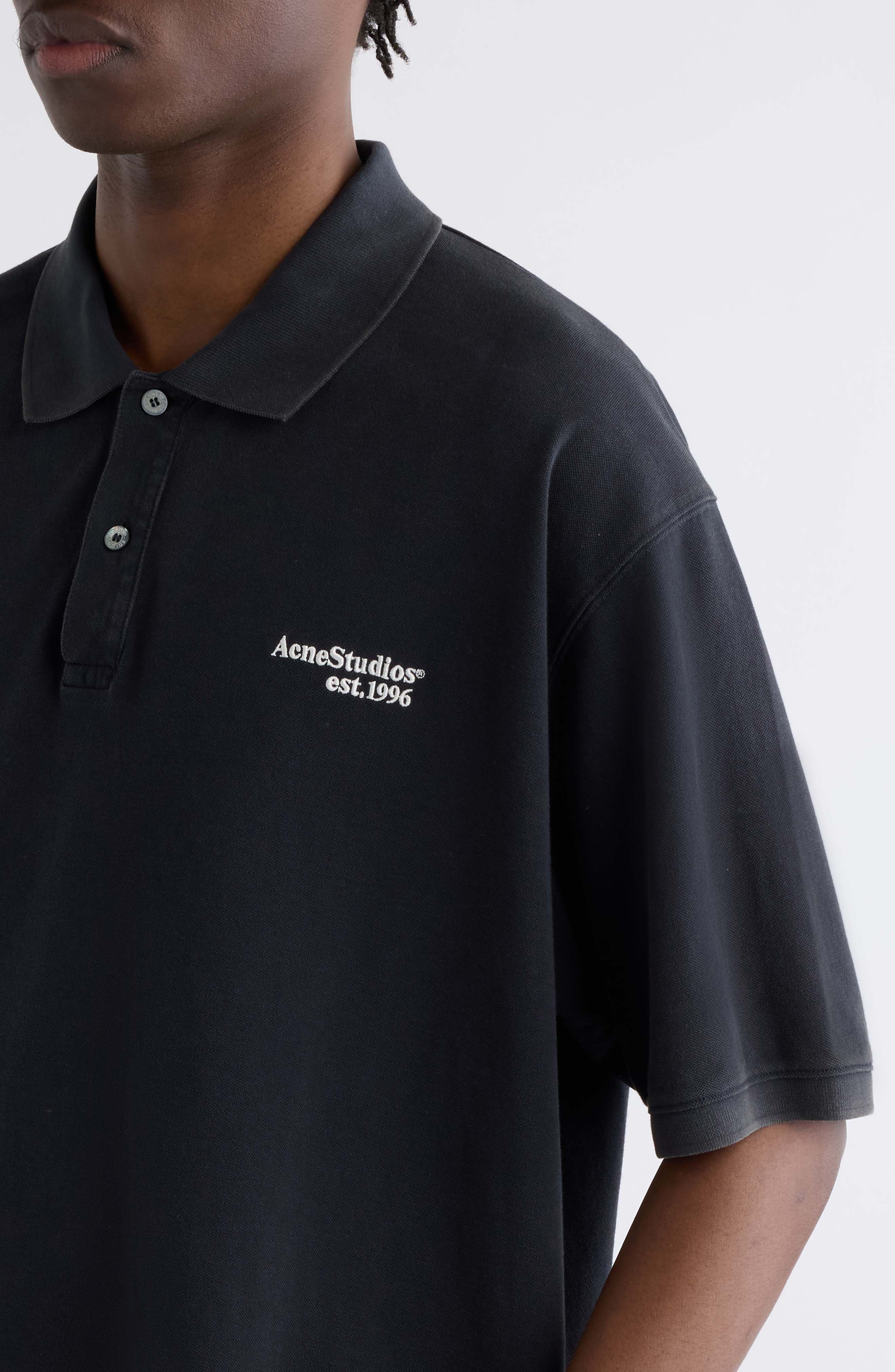 Acne Studios Egnes Logo Cotton Piqué Polo (Men) | Nordstrom