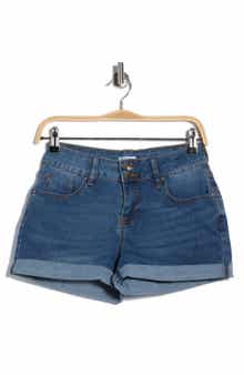 Vigoss Double Button Cuffed Denim Shorts