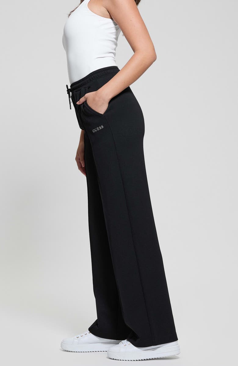 GUESS Gelsey Straight Leg Sweatpants, Alternate, color, Black-Black