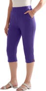 Roaman's Plus Size Soft Knit Relaxed Pull-On Capri Pant
