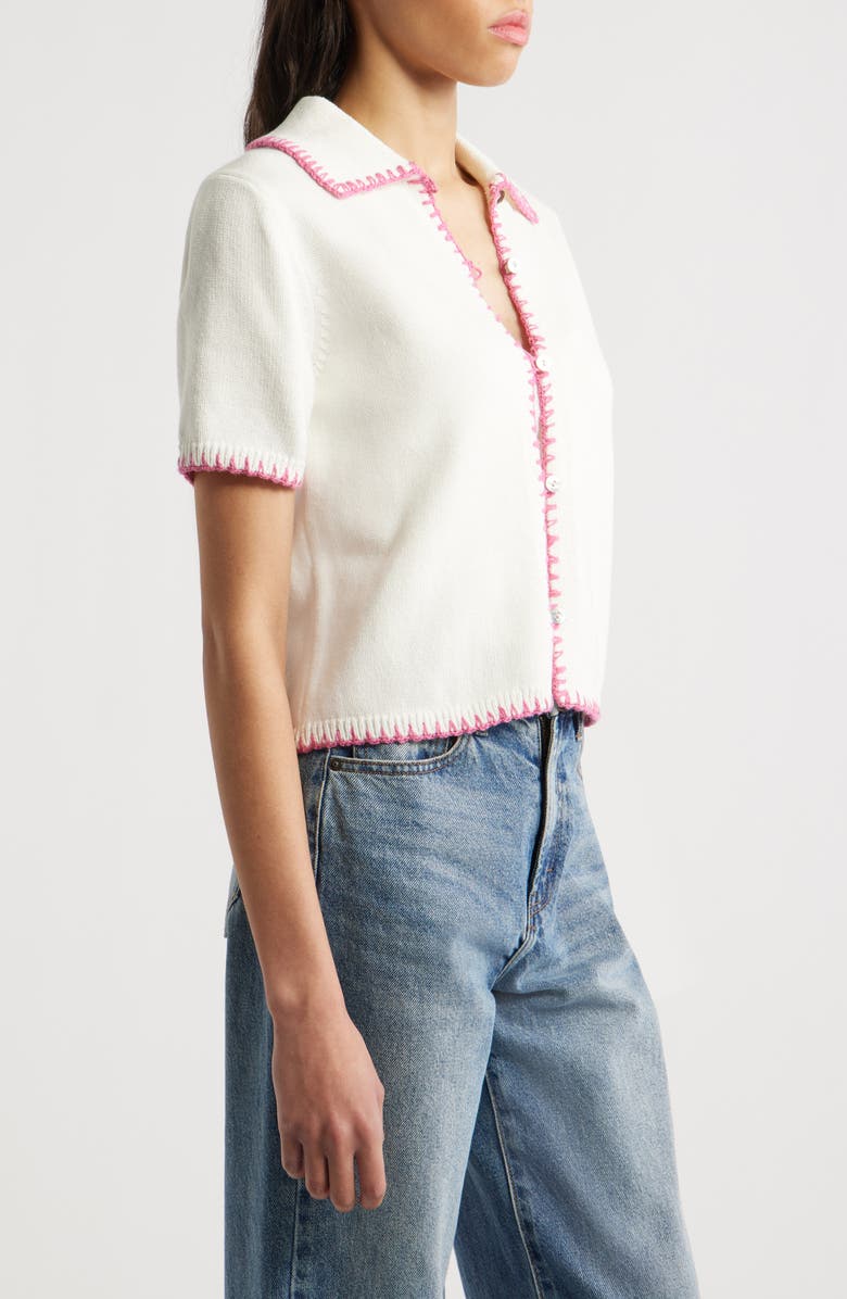 Rails Maliah Blanket Stitch Cotton Polo Sweater, Alternate, color,