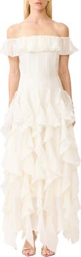 Elliatt Yvette Off the Shoulder Ruffle Gown