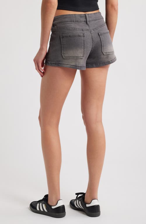 Ptcl Aida Low Rise Drawstring Denim Shorts In Black