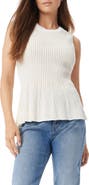 Sam Edelman Breit Two Tone Sleeveless Peplum Sweater