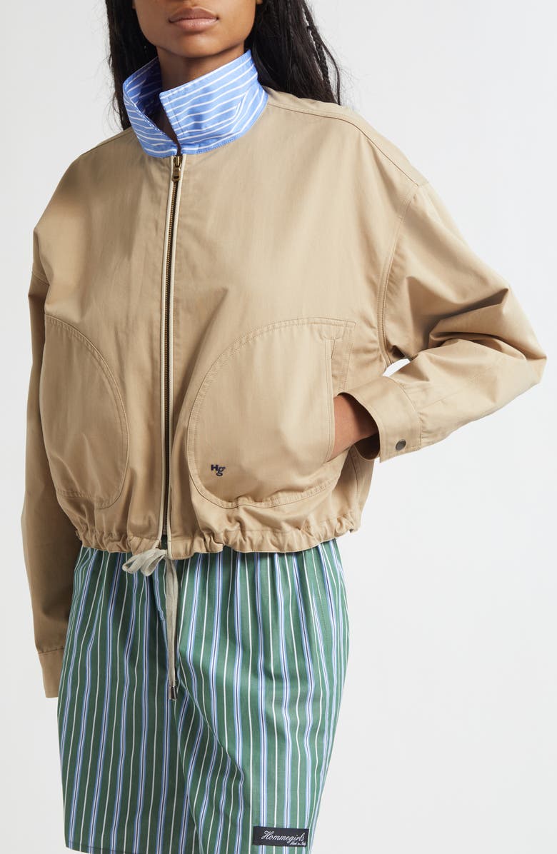 Hommegirls Cotton Parachute Jacket, Alternate, color, Khaki