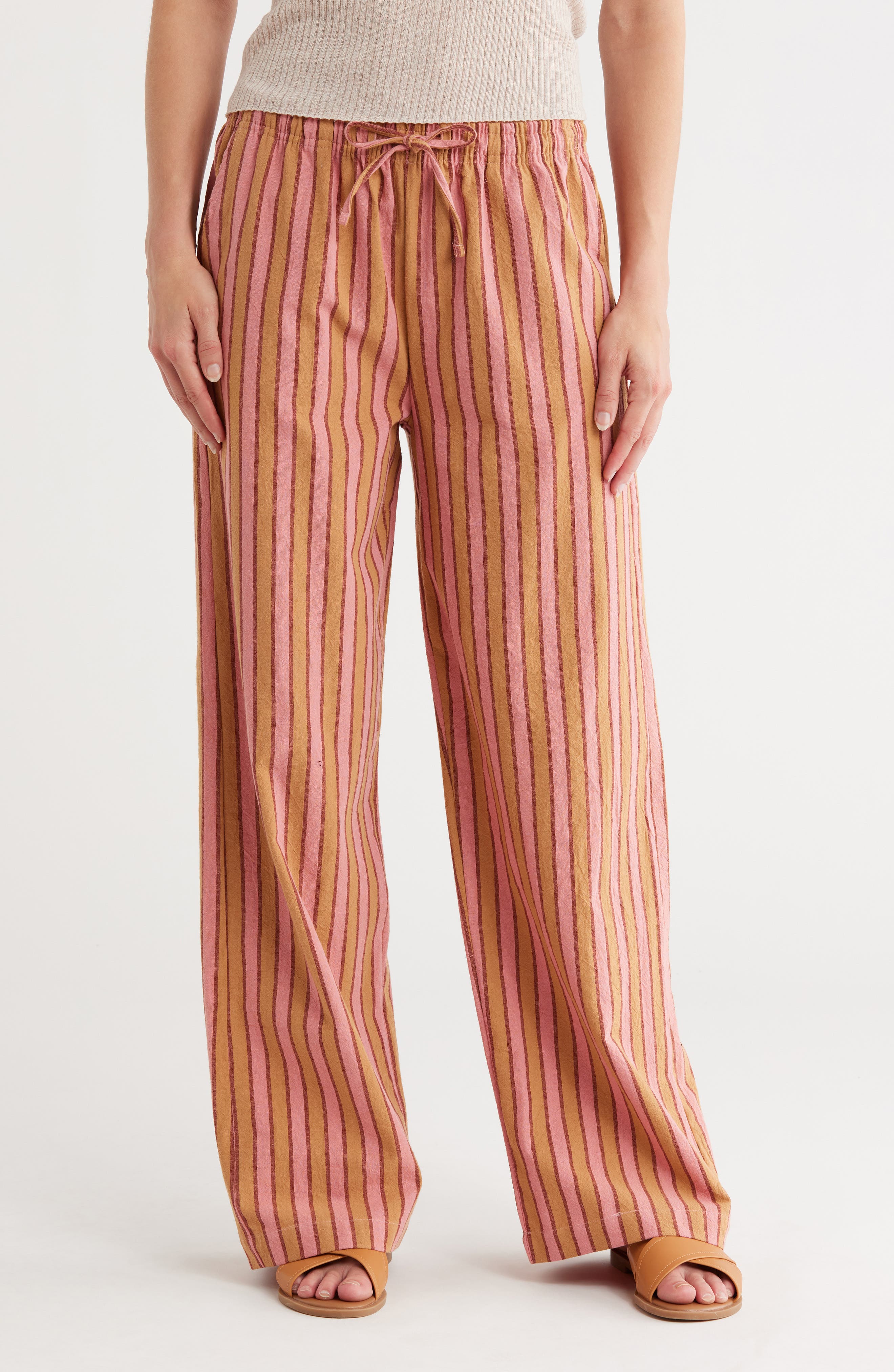 INTERNATIONAL DESIGNER Stripe Wide Leg Pants